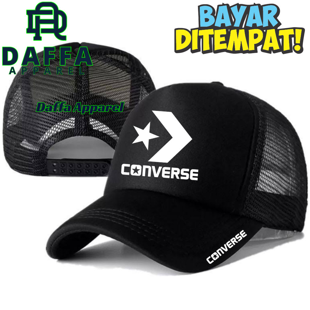Daffa Apparel Topi Trucker KONVERSE - Topi Distro KONVERSE Logo - Topi KONVERSE Premium - Topi Pria 