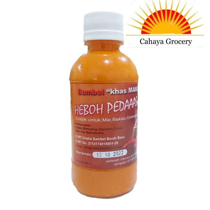 

New Arrival Sambal Khas Makassar Heboh Pedas 220 Ml