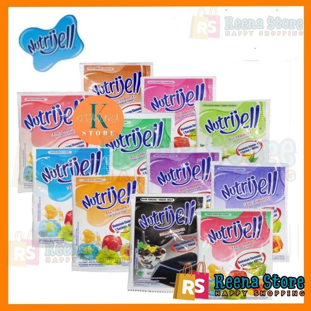 

NUTRIJELL Jelly Powder PER SACHET 10gr Nutrijel serbuk instan berbagai varian rasa - Reena Store