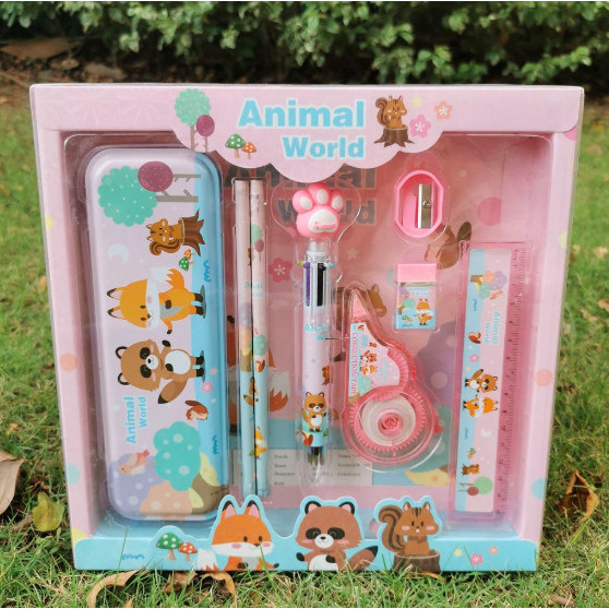 

TX Set Paket Alat Tulis Sekolah Anak Laki-Laki Perempuan Cocok Untuk Kado - ANIMAL WORLD