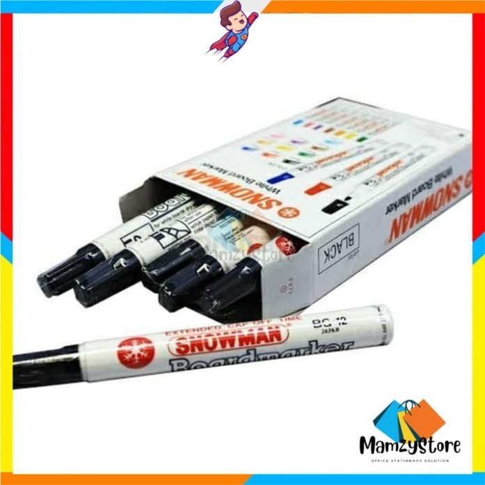 

Spidol SNOWMAN BG-12 Black Whiteboard papan tulis HARGA 1Pcs SAJA