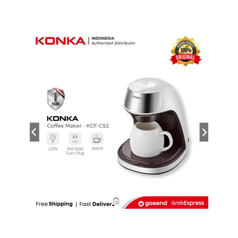 KONKA Coffee Maker | Alat Kopi - KCF-CS2(WE) Pembuat Kopi Otomatis Pencinta Kopi
