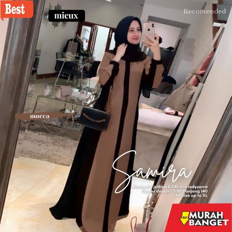 Abaya Turki Kekinian GAMIS SAMIRA ABAYA ORIGINAL MIEUX jetblack original mieux