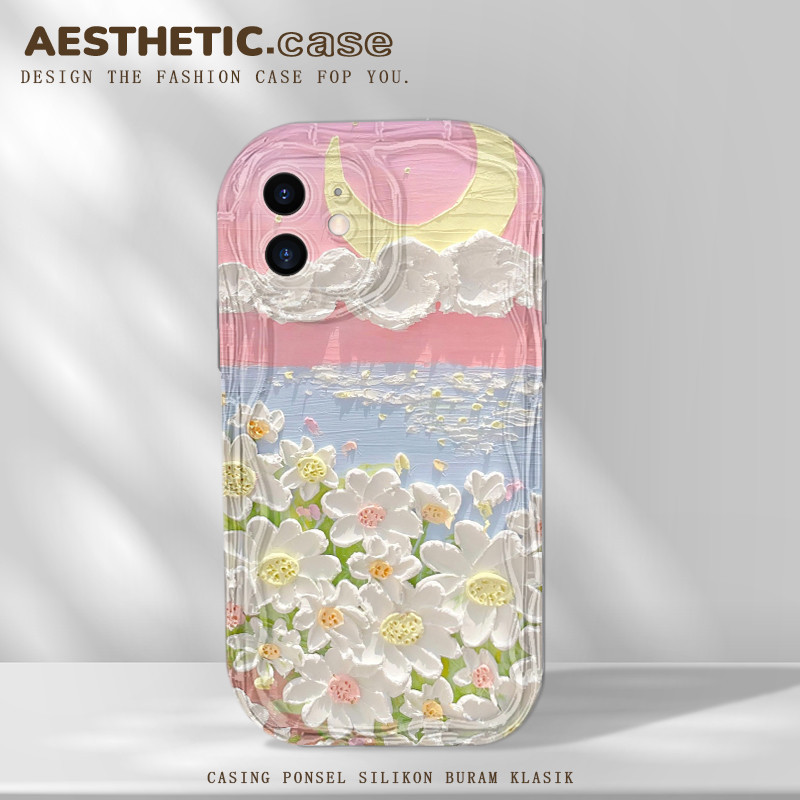 Aesthetic unik dan lucu cewek softcase silikon android for oppo a16 a15 a9 a7 a5 a12 a16s a31 a93 a1
