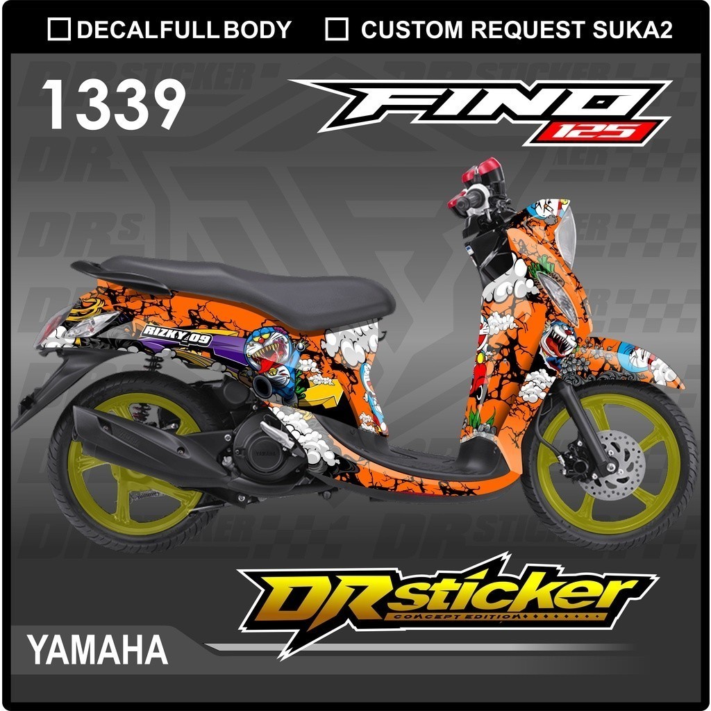 Striping Decal sticker motor Fino fi Zombie Doraemon 3D