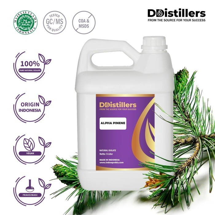 Alpha Pinene Natural Isolate Oil Murni 100%, 5L HDPE