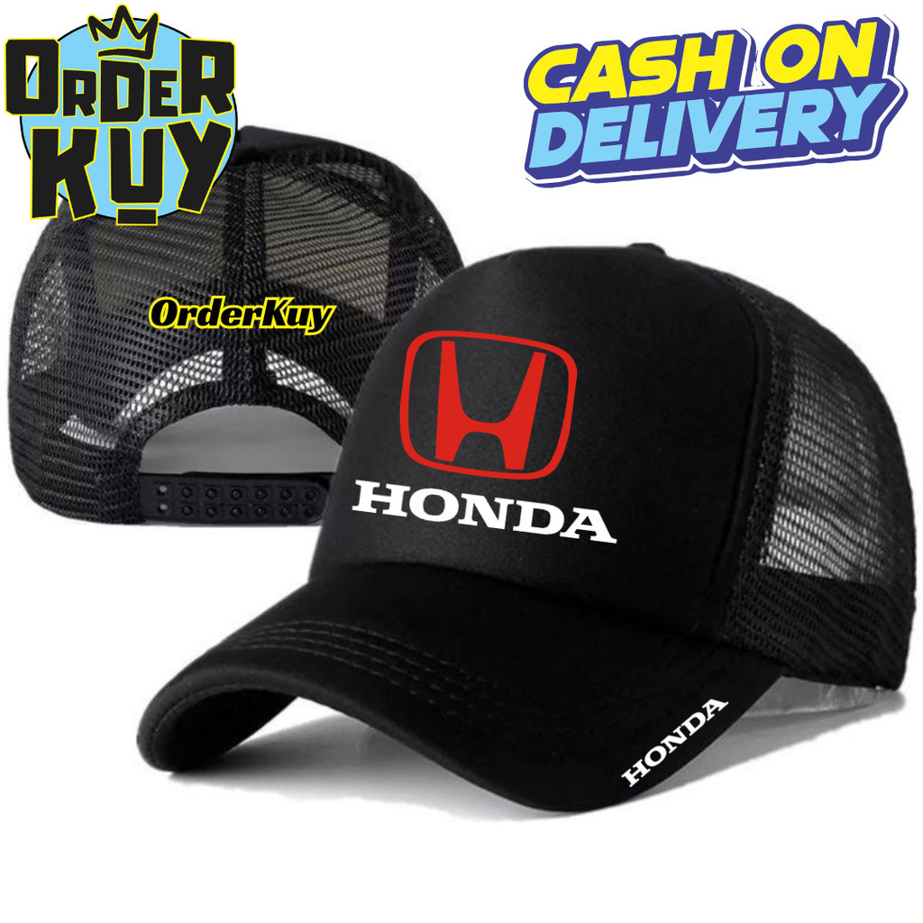 OrderKuy Topi Trucker HONDA - Topi Distro HONDA Logo - Topi HONDA Premium - Topi Pria Dewasa - Topi 