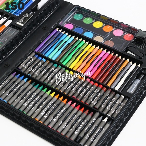 

✨LARIS✨ -Crayon Set Isi 150& 208Pcs Pensil Warna Set Anak Art Set Alat Lukis - PINK 208 PCS