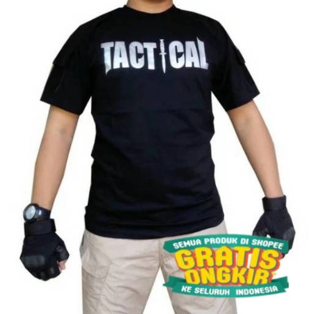 GROSIR KAOS BAJU TACTICAL LENGAN PENDEK SABLON TIMBUL/ jumbo big size besar