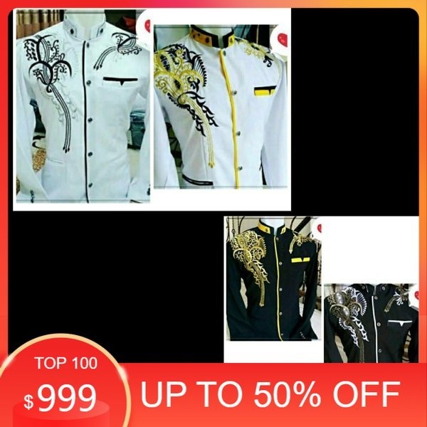 Spesial - Jas Koko Laki-Laki Putih Hitam Lis Jasko Pria Dewasa Promo Murah Atasan Muslim Baju Koko C