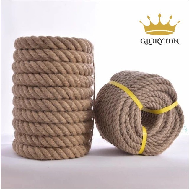 

Tali tambang besar 20mm 22mm 24mm 26mm【Harga per meter】Tali goni Natural / tarik tambang / tali garukan kuncing / tali rami / hemp rope / Tali Manila / Tali Dadung
