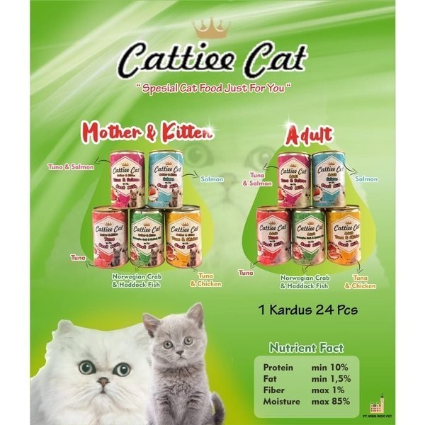 

Cattiee Cat Kaleng 400gr - makanan basah kaleng kucing