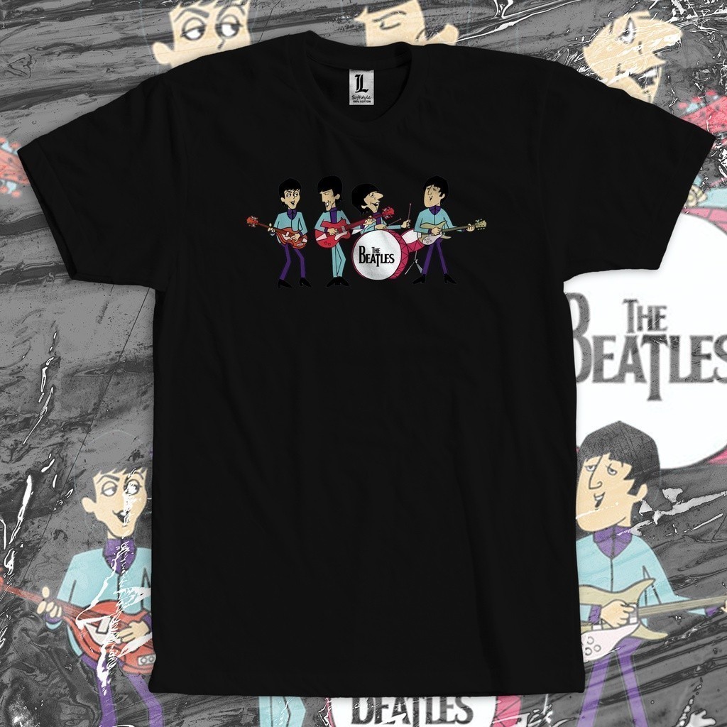 BAND THE BEATLES CARTOON Kaos Cotton Combed 24s