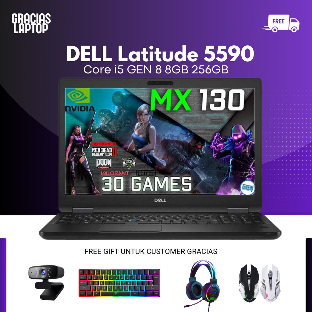 Laptop Murah DELL Latitude 5590 Core i5 GEN 8 8GB 256GB - Laptop Gaming/Laptop Kerja/Laptop Second