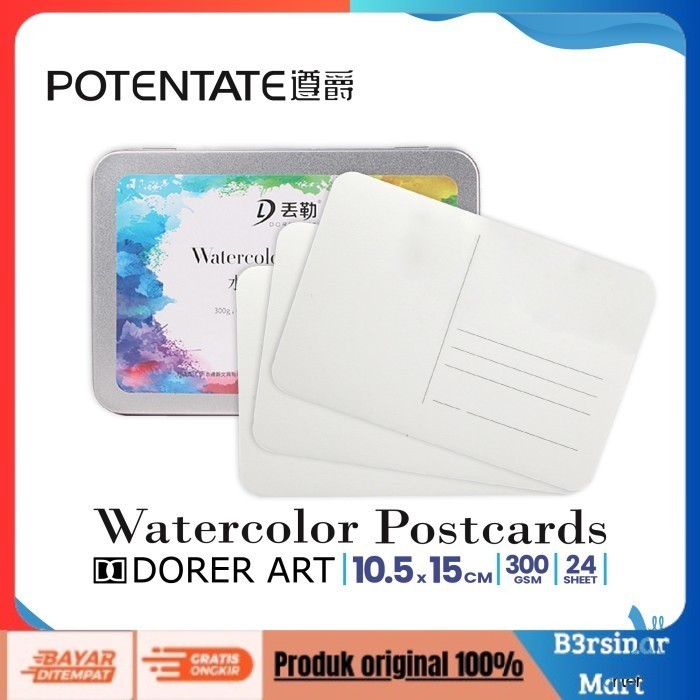 

[KUALITAS TERBAIK] Kertas Cat Air Potentate Postcard Watercolor Paper Metal Box