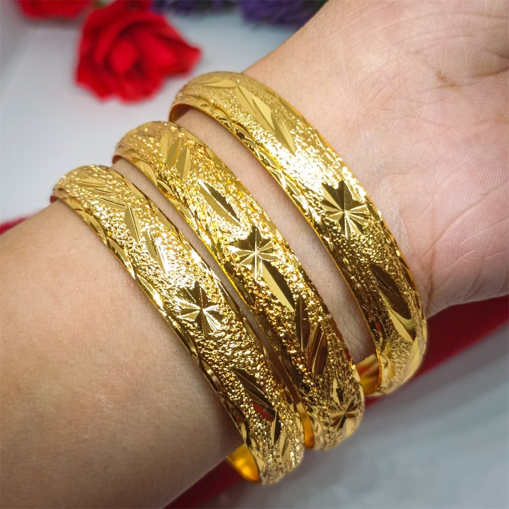 Gelang Bangkok Dewasa Aksesoris Super Elegan Dan Mewah Pasir Titanium Ukir Besar Terbaru Import Akse