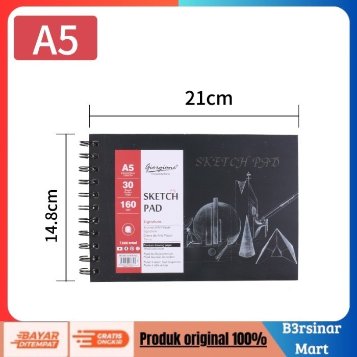 

[KUALITAS TERBAIK] Giorgione Sketch Book Buku Skets A3/A4/A5 G-SK30 - A5