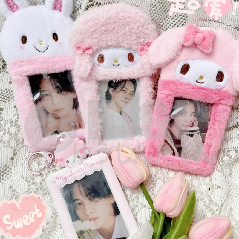 NIGI Fluffy Photocard Holder/Card Holder Sanrio Character Cinnamoroll My Melody Kuromi Id Card Kpop 