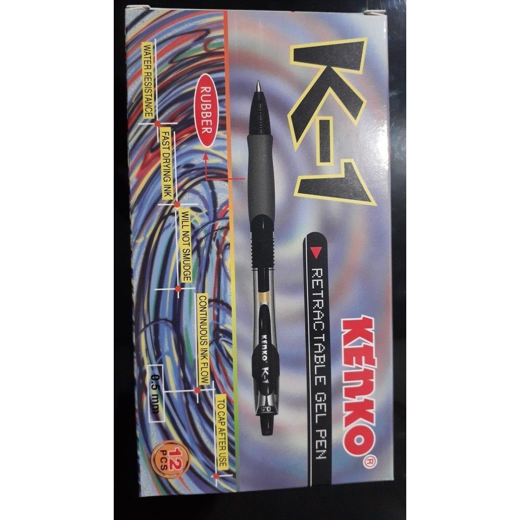 

[Terbaru]ATK Pulpen Kenko K-1 Retractable Gel Pen (isi 12 buah) - Hitam