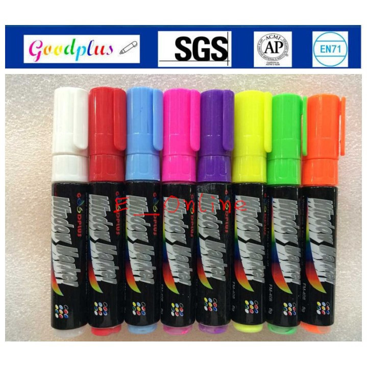 

Brand Highlighter Liquid Chalk Marker Pen 8mm Dual-side Writing for Chalkboard Sticker, Marker Lable,Window,Cup, Painting