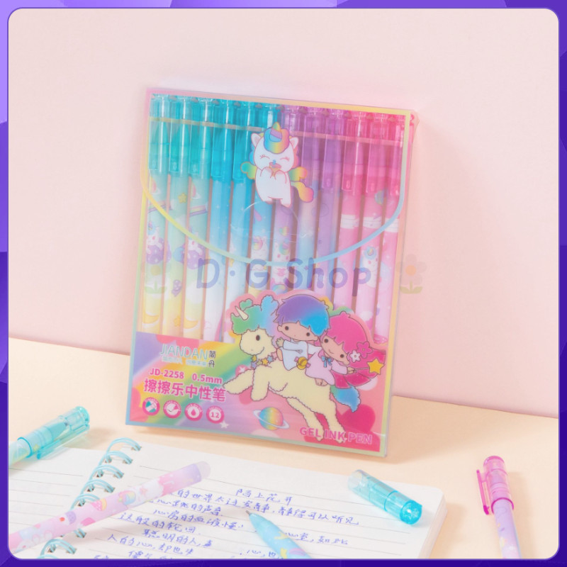 

D·GShop ⭐ Pulpen And Tinta [12 Pena] Kokoro Pen Mimi Grosir Pulpen Ajaib Pulpen Sanrio Pulpen Magnet Bulpen Lucu Hi Tech C Pulpen Kuromi Pulpen Custom