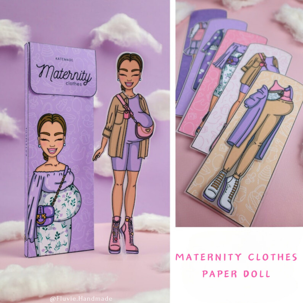Paper Dolls Dress up Kit , Maternity Clothes, DIY | Mainan Bongkar Pasang BP BP an
