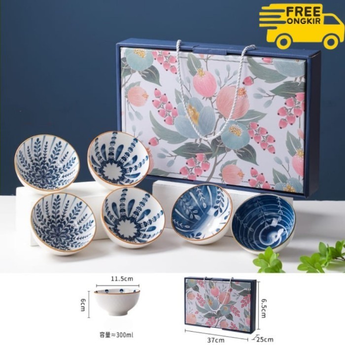 

✨LARIS✨ -Wedding Gift Hampers Japanese Bowl Set | Mangkok Keramik - 6 Bowl