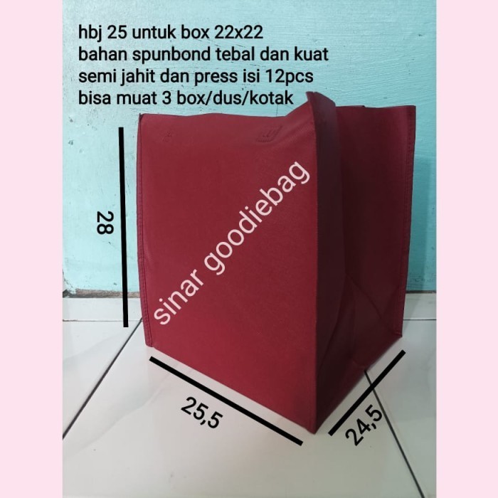 

hbj box 22x22 isi 12pcs tas spunbond tas box nasi tas kotak tas besek