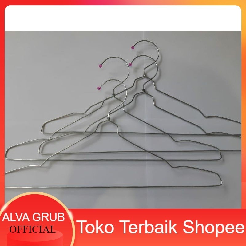 Alva- HANGER BAJU DEWASA MURAH (harga untuk 1 lusin hanger) / GANTUNGAN BAJU / HANGER KAWAT 8500 asl