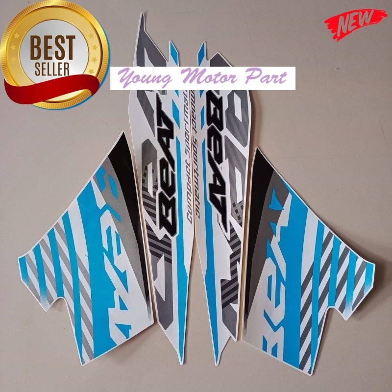 Striping Stiker Polet Decal Polet Lis honda beat fi sporty 2021 putih stiker list motor standar kual