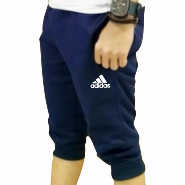 Celana Trening pendek Jogger ADIDAS dewasa pria wanita sweat pants - navy, M