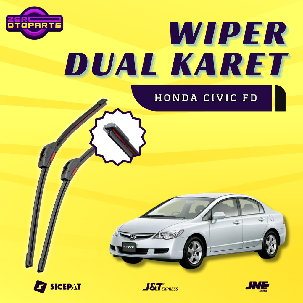 Wiper Mobil - Honda Civic FD - Model 2 Karet 1 Set Kiri Kanan