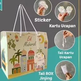 

Gable Box Lebaran Muat 2 toples jar 500-800ml/ uk 19x17x10 cm / box hampers Idul Fitri