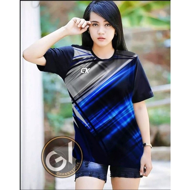 KAOS OLAHRAGA WANITA KAOS VOLLY WANITA BAJU VOLLY BAJU BADMINTON BAJU TRAINING PRINTING SIZEMLXL