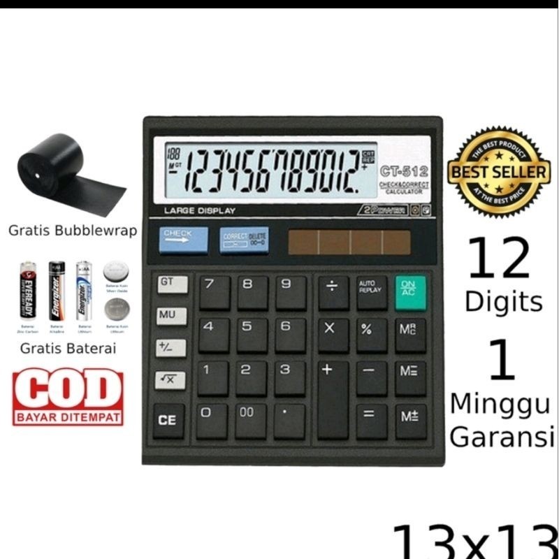 

Kalculator Citizen CT-512(12Digit/Kalkulator Bisnis atau Dagang/2power)