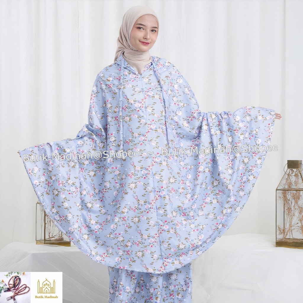 MUKENA DEWASA AZURA HASYA 2IN1 RESLETING TRAVEL KATUN MOTIF--MUKENA KEKINIAN
