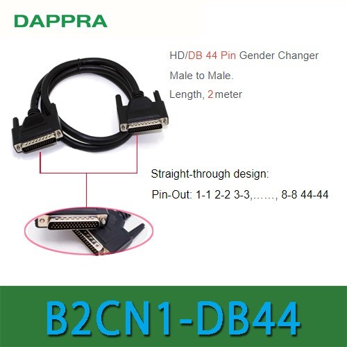 FO99 DB44 HD44 D-SUB 44 Pin Male ke Male extension Cable 2M Kabel OF64