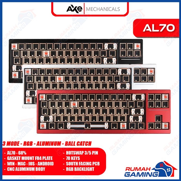 AXE MECHANICALS - AL70 - 68% - 3 Mode - Gasket - South Rgb  - Alumunium - Ball Cath - Barebone - Mec