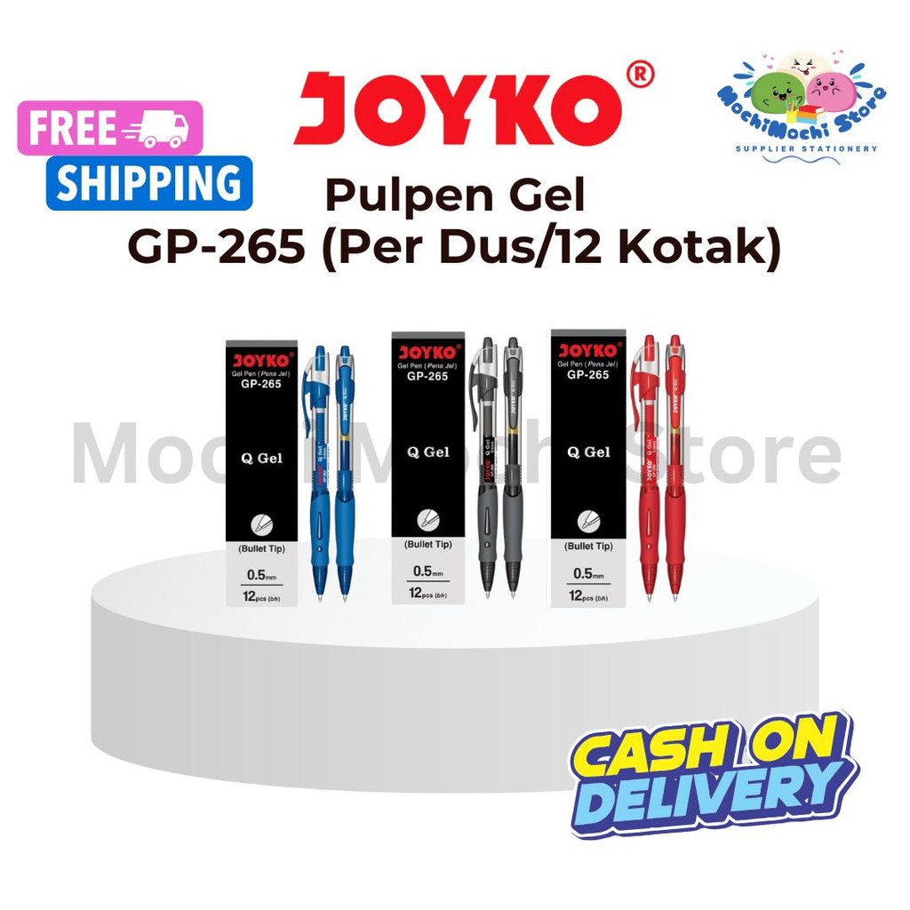 

PER DUS/12 KOTAK/144 PCS Pulpen Gel Joyko GP-265 | Pulpen Gel | Pulpen Cetek | Pulpen | Gel Pen | Bollpen | Pena | Pulpen Joyko 0.5mm