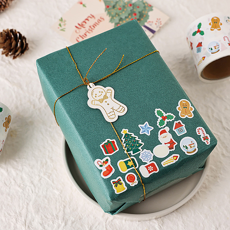 

300/500pcs Merry Christmas Stickers Christmas Theme Seal Label Stickers DIY Baking Bag Envelope Stationery Decoration