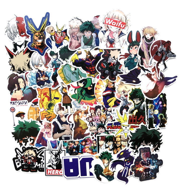 

73pcs/set My Hero Academia Cartoon Stickers Japanese Anime Cartoon Stickers No Repeat Doodle Hero Luggage Stickers