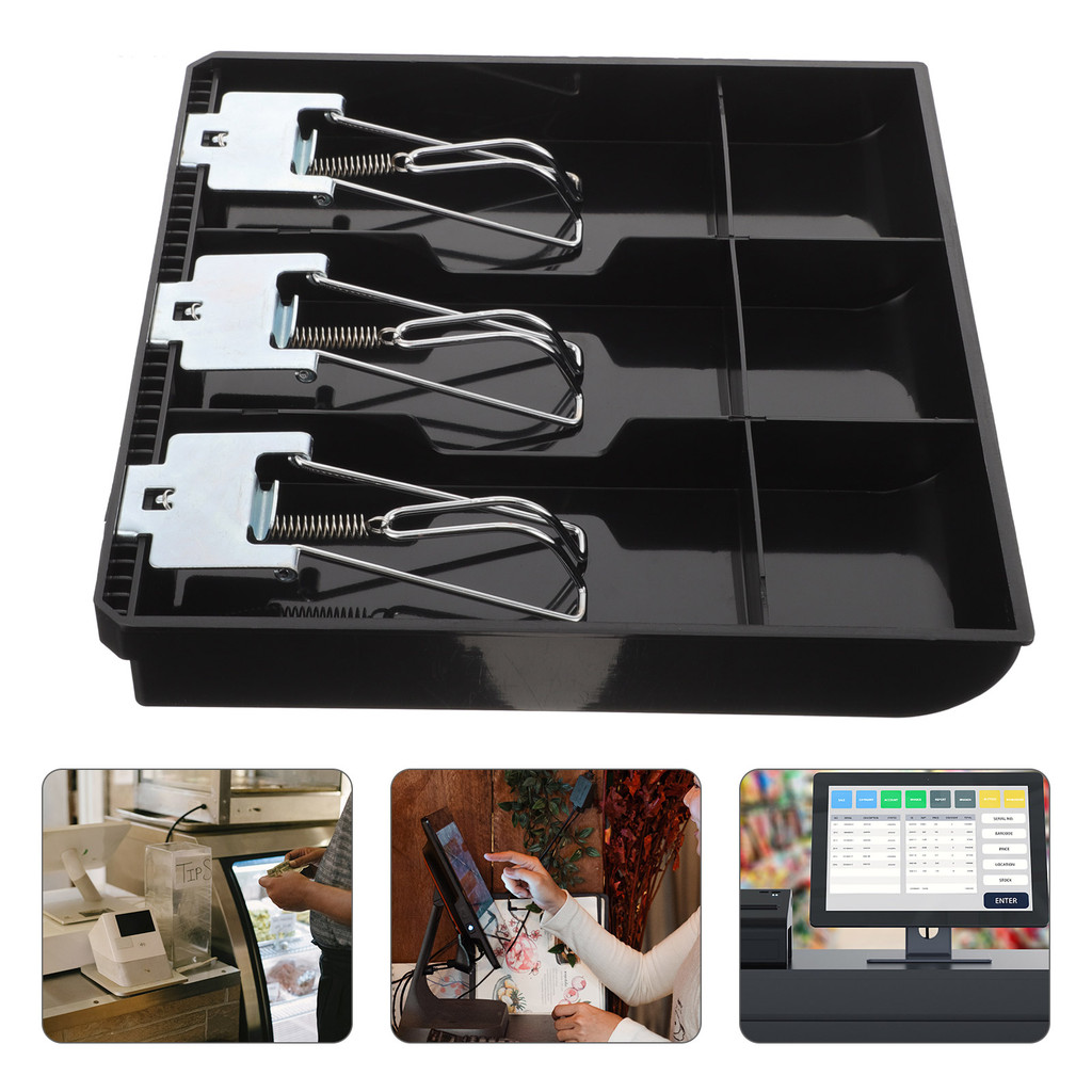 

Cash Register Drawer Insert Tray Wallet Coin Accessory Combination Money Metal Storage