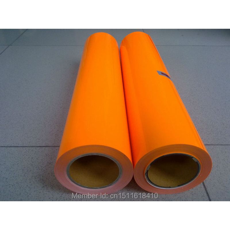 

CDU-29 neon orange fluorescent color PU transfer pu vinyl film for garment logo 50X100CM/LOT