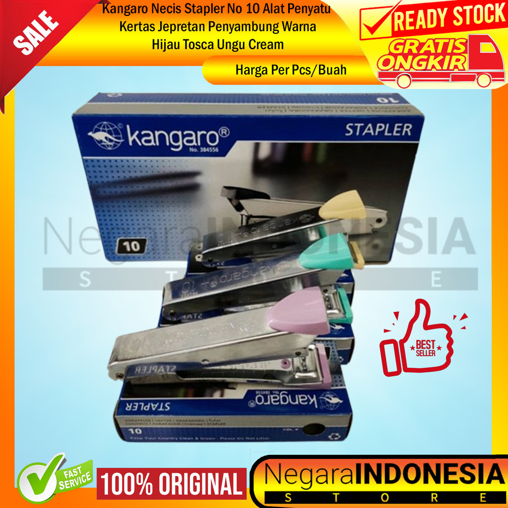 

Kangaro Necis Stapler No 10 Alat Penyatu Kertas Jepretan Penyambung Warna Hijau Tosca Ungu Cream Hekter Dokumen Penjepit Kecil Arsip Kerajinan Tangan Ringkas Terstuktur Pengikat Tulis Sekolah Color Green Purple Kantor ADL Rumah Toko Multifungsi