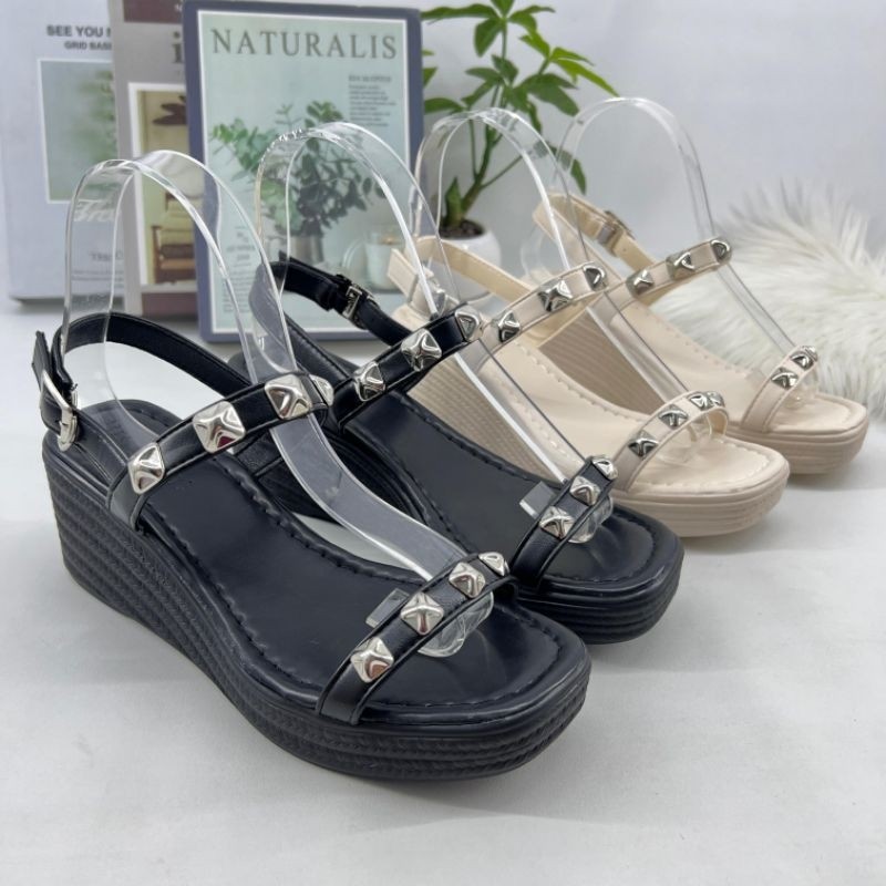 sepatu wanita model sandal sepatu wedges paku 6.5cm (1318-13)