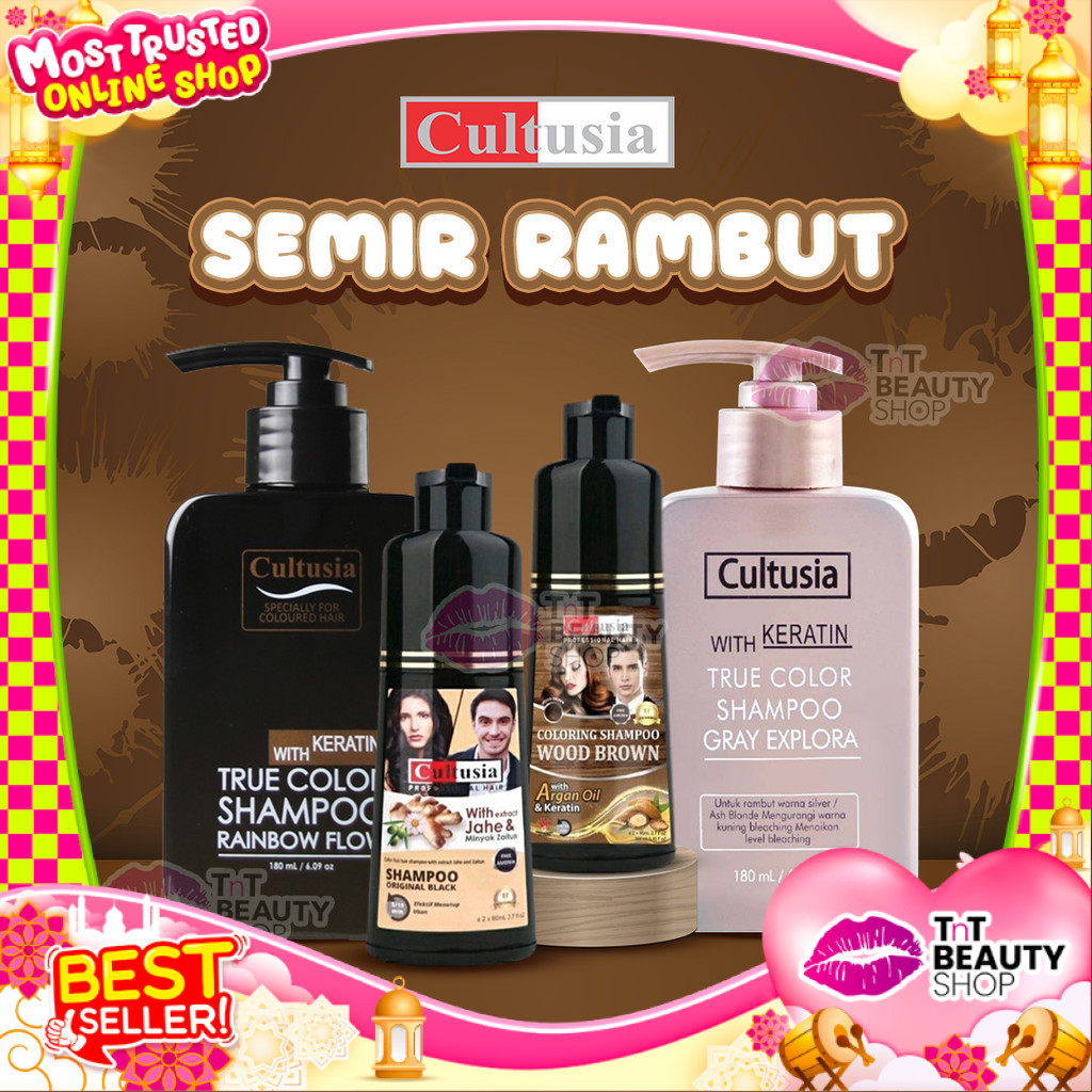 Cultusia Semir Rambut Instan shampo 160ML Cultusia Shampoo Original Black, Wood Brwon | Cultusia Tru