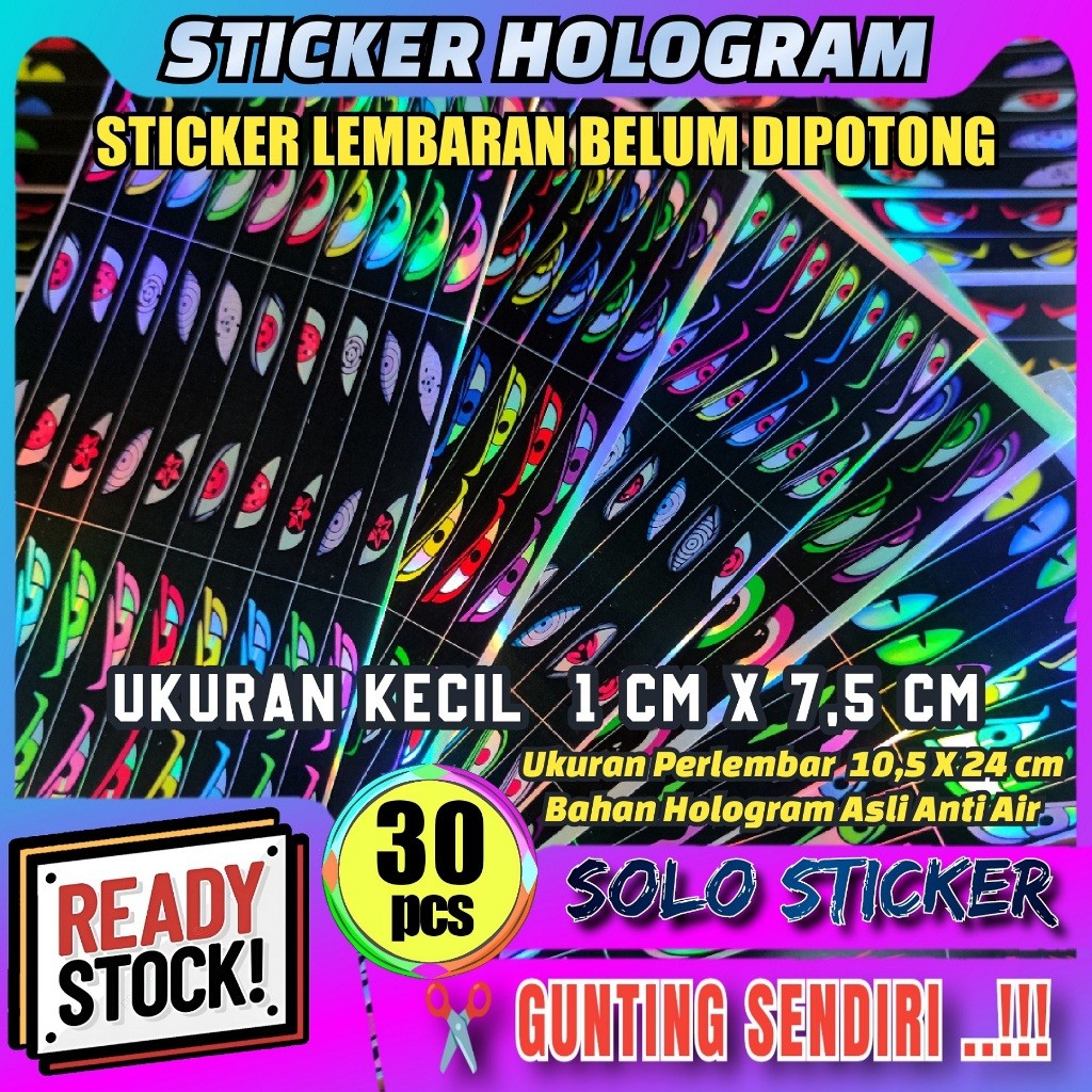 

Sticker Strobo Mata Miniatur Bus Isi 30pc Bahan Hologram Anti Air Ukuran Kecil 1 x 7,5 cm