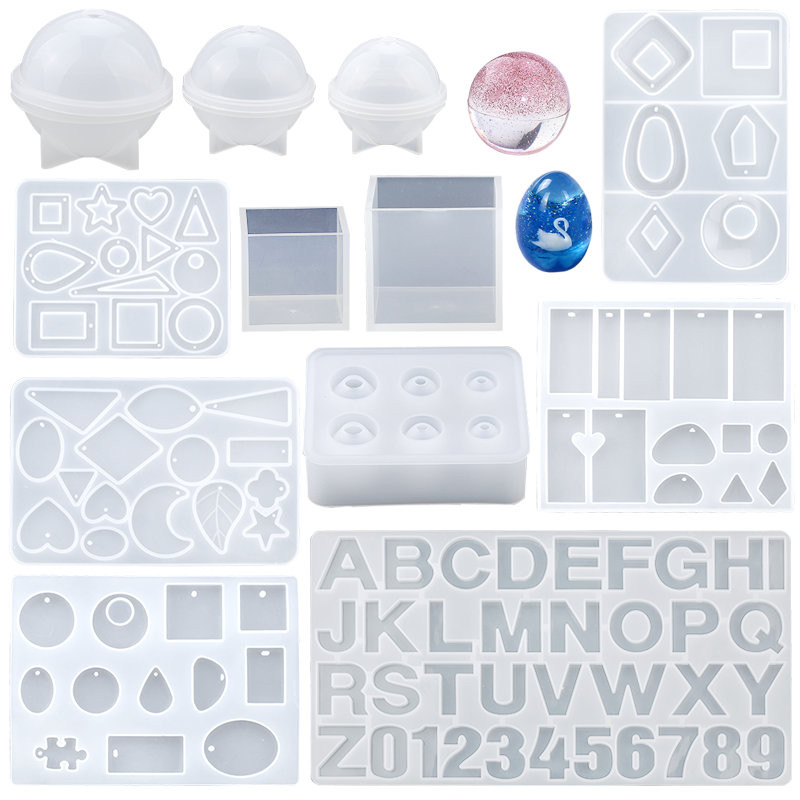 

Silicone Mold UV Epoxy Resin Ball Cube Earring Mould Arabic Letters Molds for Jewelry Making DIY Handmade Craft Casting Tools