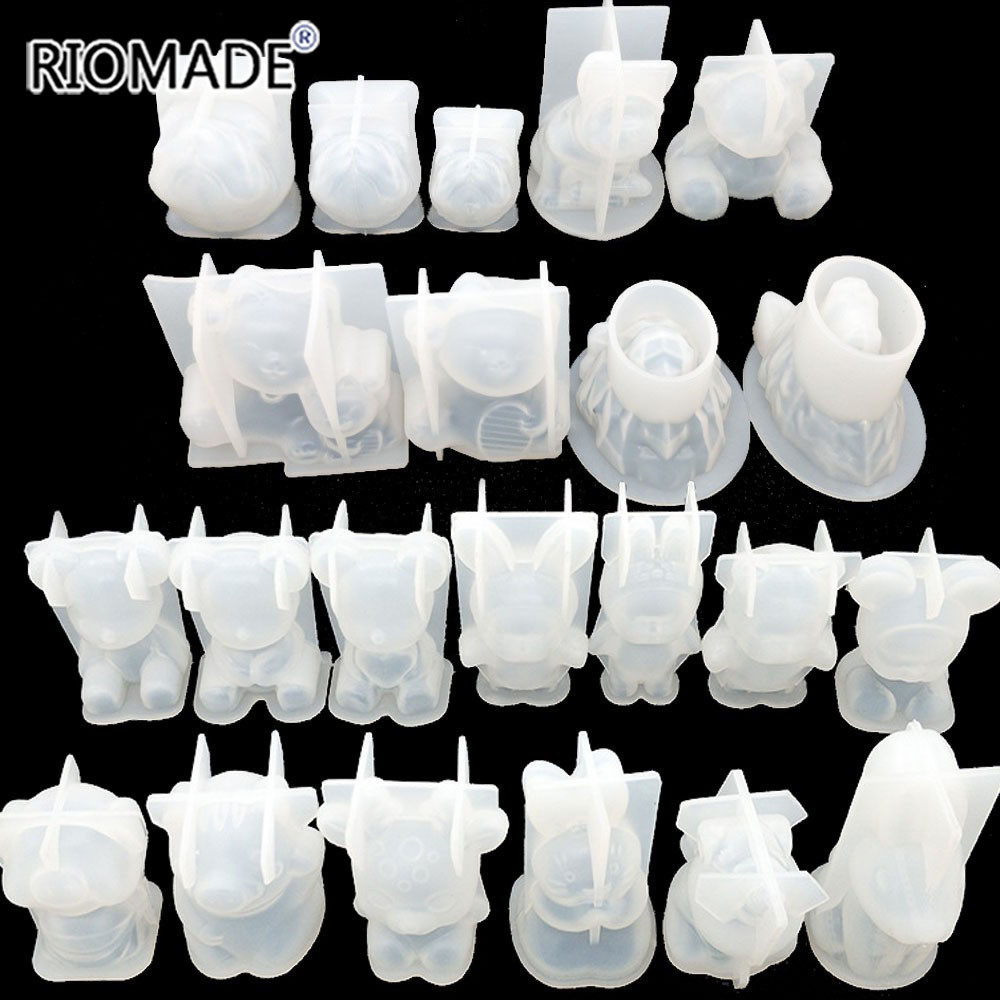

Transparent Unicorn Epoxy Resin Silicone Mold Bear Rabbit Mould Animal Aromatherapy Candle Crafts Making Form Decoration