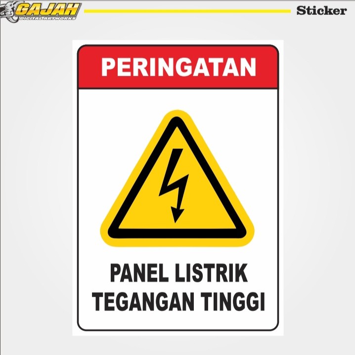 Sticker Peringatan Panel Listrik Tegangan Tinggi / Panel Listrik Tegangan Tinggi / Stiker Listrik / 